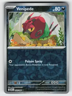 Venipede 054/086 Black Bolt C Reverse Holo NM/M Pokemon - Image 1