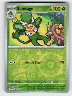 Simisage 005/086 Black Bolt UC Reverse Holo NM/M Pokemon - Image 1