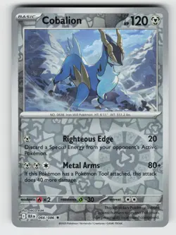 Cobalion 066/086 Holo Black Bolt R Reverse Holo NM/M Pokemon - Image 1