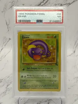 Graded PSA 7 1999 Pokemon Fossil Ekans #46 - Image 1