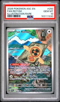 PSA 10 Fan Rotom 250/217 Pokemon Ascended Heroes Illustration Rare 2026 GEM MINT - Image 1