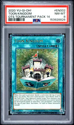 2020 YU-GI-OH! OTS TOURNAMENT PACK 14 #EN002 TOON KINGDOM PSA 8 - Image 1
