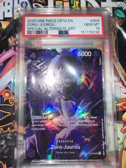 2025 ONE PIECE ST18-004 ZORO JUUROU OP12 LEGACY OF THE MASTER SP PSA 10 GEM MINT - Image 1