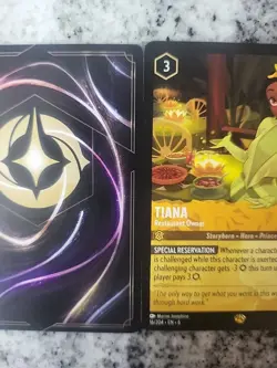 Tiana Restaurant Owner Legendary 16/204 Lorcana Azurite Sea En-6 X3 Three Cards! - Image 2