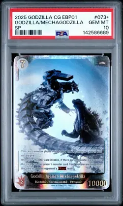 2025 CARD GAME VS GODZILLA SP GODZILLA AGAINST MECHAGODZILLA 073+ PSA 10 - Image 1