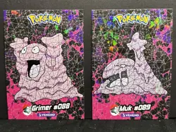 GRIMER X MUK LOT - POKEMON CRYSTAL CARD COLLECTION CCG CRACKED HOLO - Image 1