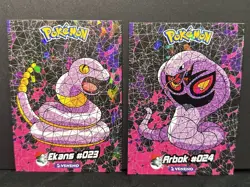 EKANS X ARBOK EVOLUTION LOT - POKEMON CRYSTAL CARD COLLECTION CCG CRACKED HOLO - Image 1