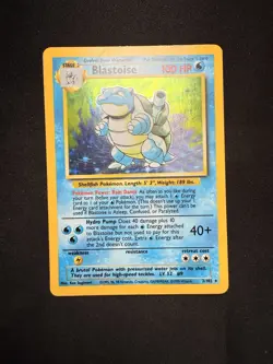 Pokemon Blastoise 2/102 Holo Rare Base Set 1999 100 HP Card Wizards of Coast-LP - Image 1