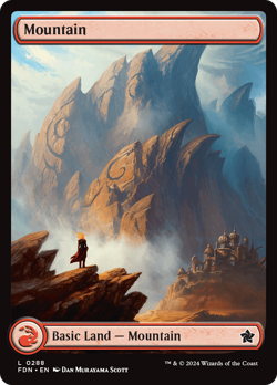 x1 Mountain FDN Foundations MTG 288 FULL ART BASIC LAND M/NM 1x - Image 1