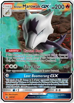 Holofoil - Alolan Marowak GX - SM187 - SM187 / NM / English Pokemon TCG - Image 1