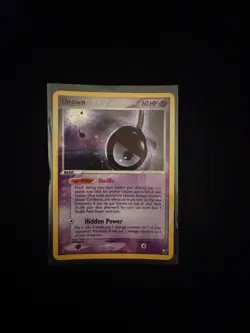 Pokemon TCG Unown 1/28 (!) Holo Rare Card Unseen Forces *Big Swirl* MP Condition - Image 1
