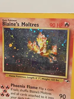 Blaine's Moltres 1/132 Holo Rare SWIRL 🌀 Vintage Pokemon Set Gym Heroes [MP-HP] - Image 5