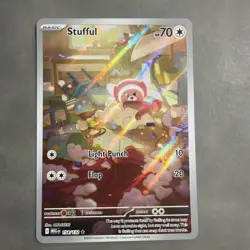 Pokemon TCG Stufful 154/132 ME01 Mega Evolution Holo Illustration Rare NM - Image 1