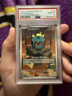 2025 POKEMON MEG EN-MEGA EVOLUTION ILLUSTRATION RARE #146 MARSHADOW PSA 10 - Image 1
