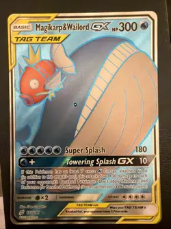 Pokemon Magikarp & Wailord GX 160/181 Sm-Team Up Ultra Rare Full Art Holo 300 HP - Image 1