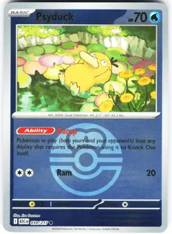 PSYDUCK (LOVE BALL) POKEMON ASCENDED HEROES REVERSE HOLO - NM COMMON - Image 1