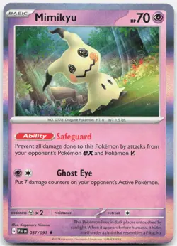 Mimikyu 037/091 Rare Paldean Fates Pokemon Holo Near Mint - Image 1
