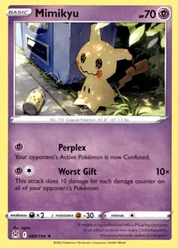 Mimikyu 080/196 Rare Lost Origin Pokemon Lightly Played - Image 1