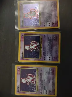 Pokemon TCG Base Set Mewtwo Holo 10/102 English 1999 Wizards Lot of 3 - Image 2
