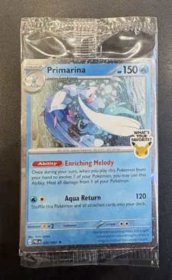 Pokemon TCG Primarina Sealed ‘What’s Your Favorite’ Promo - IN HAND Barnes&Noble - Image 1