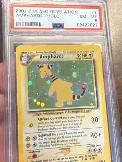 2001 Pokemon Neo Revelation Ampharos 1/64 Holo Rare PSA 8 NM/MINT - Image 4