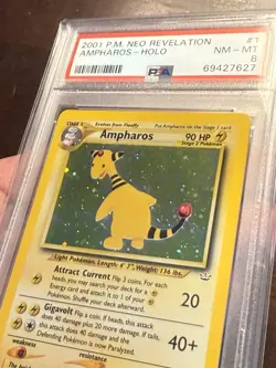 2001 Pokemon Neo Revelation Ampharos 1/64 Holo Rare PSA 8 NM/MINT - Image 5