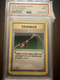 PSA 9 MINT Maintenance 83/102 1st Edition Base Set Pokemon Card - Image 1