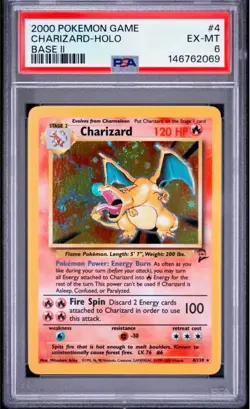 2000 Pokemon TCG - Base Set 2 II - Holo Charizard #4 - PSA 6 EX-MT - Image 4