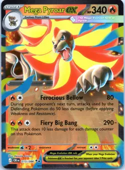 Mega Pyroar ex 015/086 Holo Double Rare Chaos Rising Holo NM - Image 1