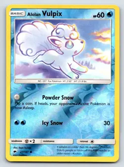 Alolan Vulpix 27/147 Common Burning Shadows Pokemon Reverse Holo Near Mint - Image 1