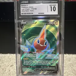 Pokemon TCG Swsh11 Lost Origin Rotom V 176/196 Full Art Holo CGC 10 EN - Image 1