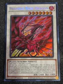 Yu-Gi-Oh! Bramble Rose Dragon DOOD-EN039 1st Edition Secret Rare Foil - Image 1