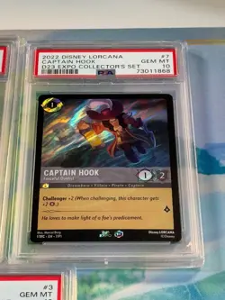 2022 Disney Lorcana D23 1st Edition Promo Captain Hook PSA 10 - Image 1