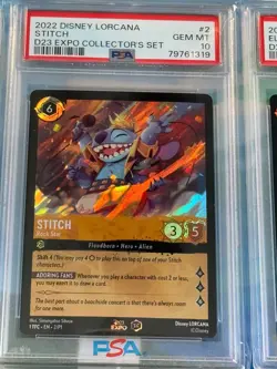 2022 Disney Lorcana D23 1st Edition Promo Stitch PSA 10 - Image 1
