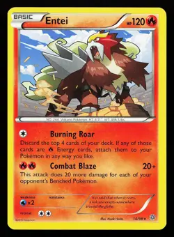 Entei 14/98 Regular Rare Ancient Origins Pokemon Card - Image 1
