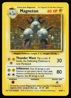 Magneton 9/102 Holo Rare Base Set Pokemon Card - Image 1