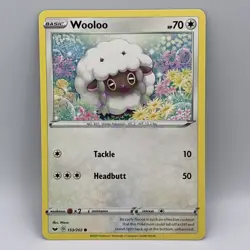 Wooloo 153/202 Sword & Shield Base Set Common Pokemon 2020 TCG Card - Image 1