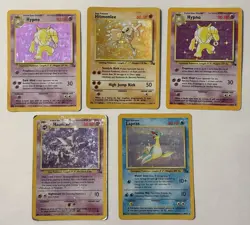 Pokemon TCG Fossil Holo Lot 5 Cards Hitmonlee Hypno x2 Lapras Haunter - Image 1