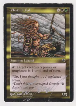 Silver Signed Vhati il-Dal HP Tempest Artist Ron Spencer 1997 WOTC MTG Magic EDH - Image 1