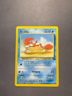 Pokemon TCG - Krabby - Fossil Unlimited - 51/62 - Wizards 1999-2000 - Image 3
