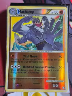 Machamp 26/102 Rare HGSS Triumphant Pokemon Reverse Holo Moderately Played - Image 1