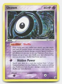 Unown M/115 Rare Unseen Forces Pokemon HP - Image 1