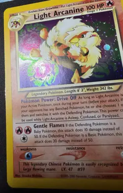 Pokemon TCG Light Arcanine 12/105 Neo Destiny Holo Rare 100 HP Stage 1 English - Image 5