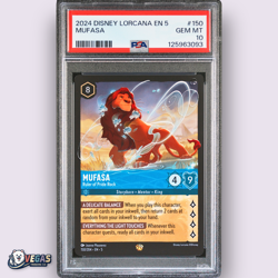 Mufasa Ruler of Pride Rock 150/204 Legendary PSA 10 POP 65 GEM MT Disney Lorcana - Image 1
