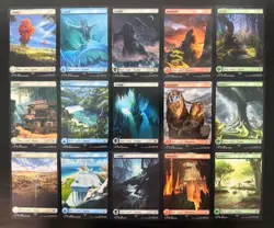 Final Fantasy MTG Full Art Lands Set (FIN 294-308) NM Non-Foil (15 Cards) - Image 1