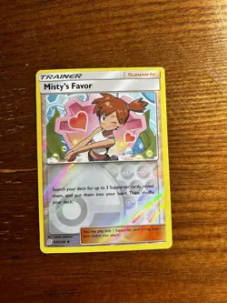 Misty's Favor REVERSE HOLO card Unified Minds 202/236 Pokemon TCG 2019 - LP/MP - Image 1