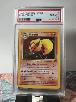 Pokemon TCG Jungle Flareon #3/64 Holo Rare PSA 8.5 NM-MT+ - Image 1