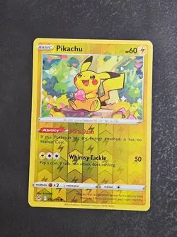 Pikachu 052/196 Common Lost Origin Pokemon Reverse Holo Near Mint - Image 1