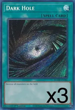 3X Yugioh Dark Hole BLMR-EN086 1st Edition Secret Rare NM - Image 1