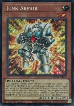 Junk Armor - BLGG-EN032 - Secret Rare - 1st Edition Near Mint, English Yugioh! - Image 1